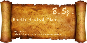 Barth Szalvátor névjegykártya